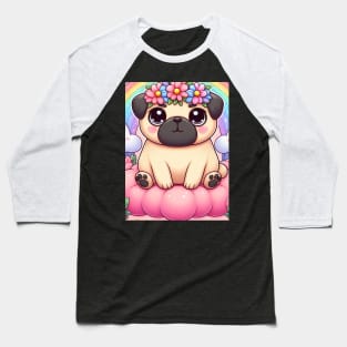 Kawaii Pug Dog Baseball T-Shirt